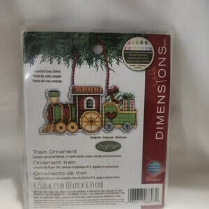 Dimensions Counted Cross Stitch Kit TRAIN Ornament Kit 70 08897 Winget New B37